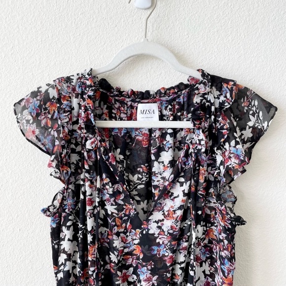 MISA Los Angeles Fleur Mini Dress in Black Floral Size Medium - Picture 6 of 10